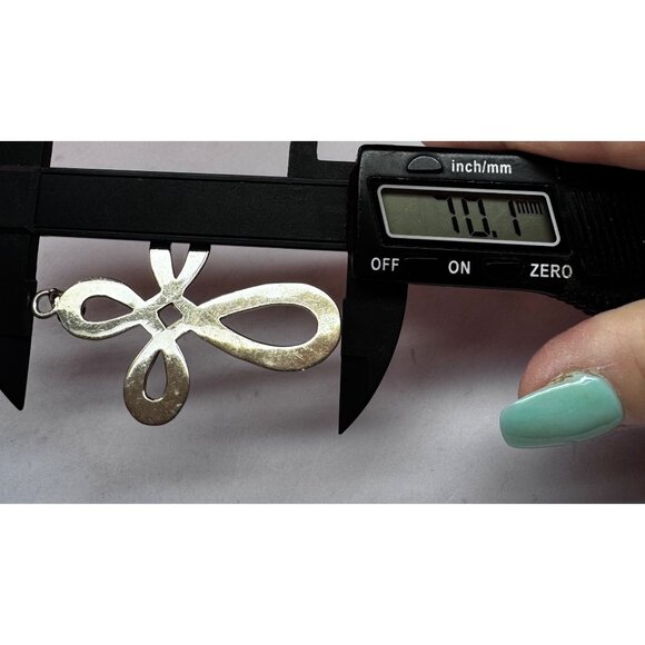 Vintage Sterling Silver 925 Large Cross Pendant Signed MWS Estate Jewelry - Picture 5 of 9